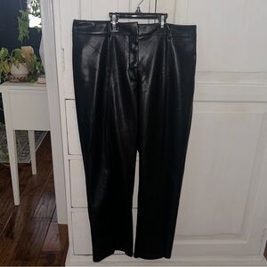 7 for All Mankind Womens Black Leather Pants size Large
